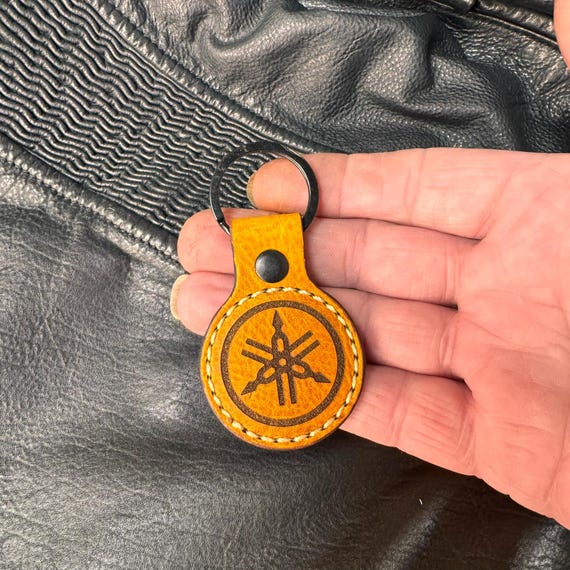 Motorcycle Logo Leather Key Fob , Key Ring, Key Chain