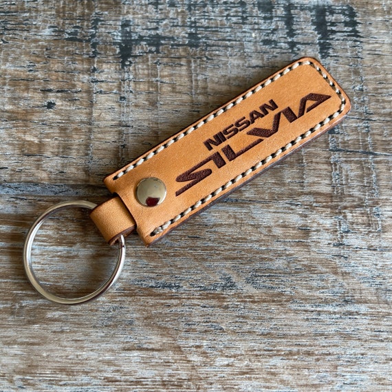 Nissan Silvia Logo Leather Key Fob , Key Ring, Key Chain