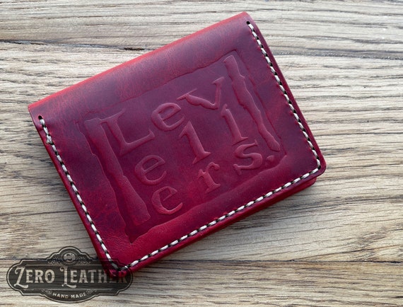 Levellers Leather Card Wallet - Handmade in the UK - Red