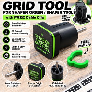 Herramienta de cuadrícula para Shaper Origin / Shaper Tools (con clip de cable GRATIS)