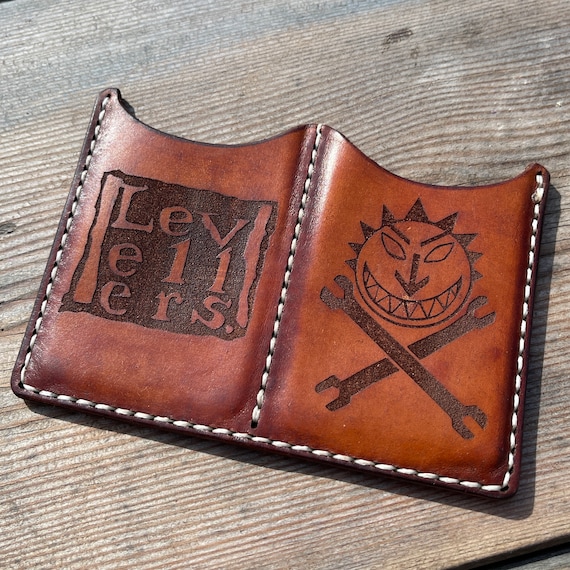 Levellers Leather Card Wallet Handcrafted in Vintage Brown