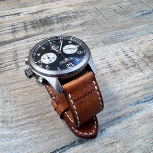 Cinturino per orologio in pelle Bremont ALT1-C - Cognac/Crema immagine 12