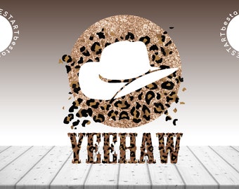 Yeehaw Western Sublimation Design PNG, Retro Western Clipart Sublimations