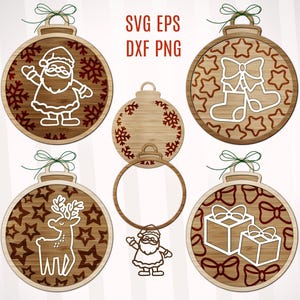 Christmas Ornaments svg Bundle, Christmas Tree Decor svg, Christmas Bauble Cut File, Ornaments Cut File SVG, Wood Decor Christmas SVG DXF