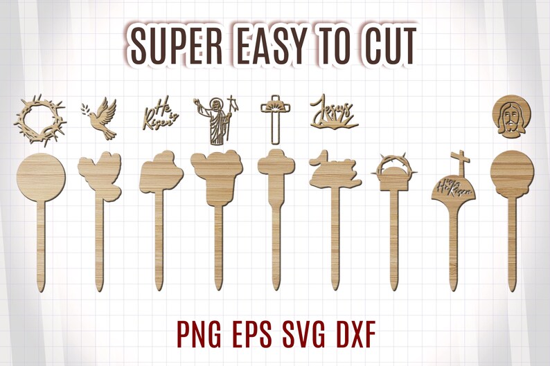 Sign Stake Svg Christian Plant Stake SVG Bundle, Religious Decor Laser Cut File ...