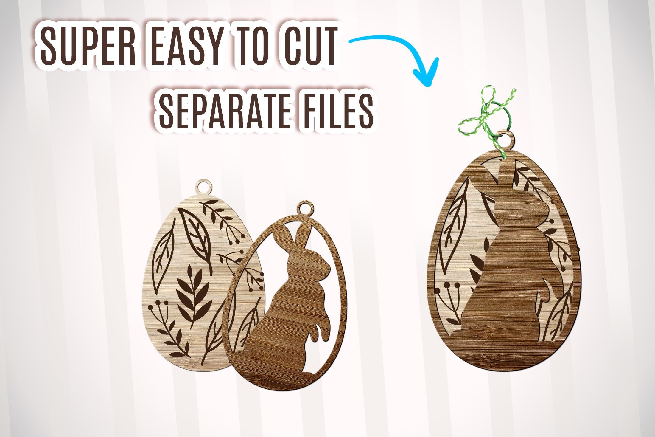 Layered Easter Egg SVG Bundle, 3D Bunny Ornaments, Laser Cut Files - Etsy