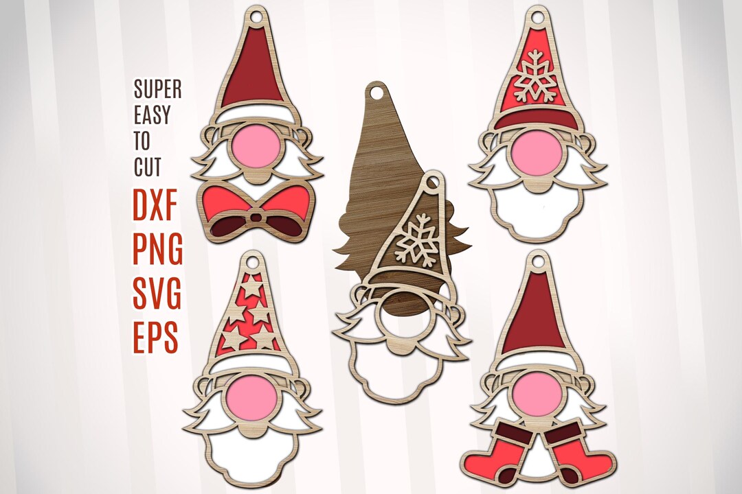 Christmas Gnome SVG Bundle, Laser Cut Wood Ornaments (digital Files) - Etsy