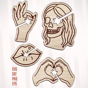 Funny Bread Clip SVG Bundle, Bread Bag Clip SVG, Food Bag Holder Laser Cut Files, Funny Bag Holder Laser Cut, Wooden Bread Clip DXF Bundle