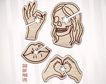 Funny Bread Clip SVG Bundle, Bread Bag Clip SVG, Food Bag Holder Laser Cut Files, Funny Bag Holder Laser Cut, Wooden Bread Clip DXF Bundle