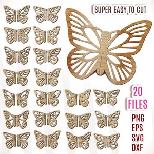 3D Butterflies Bundle SVG Laser Cut File, Butterfly Svg, Wooden Butterfly Laser Cut, 3D Butterfly Laser Cut, Butterfly Decor Template