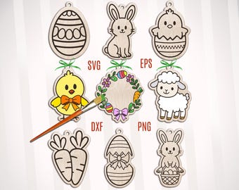 Easter Paint Kit SVG Bundle, Coloring Pages (Digital Download)