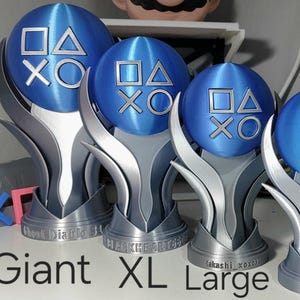 3D PS5 High Quality Platinum Made Trophy in verschiedenen Größen, personalisierte PS5 Platinum Trophy