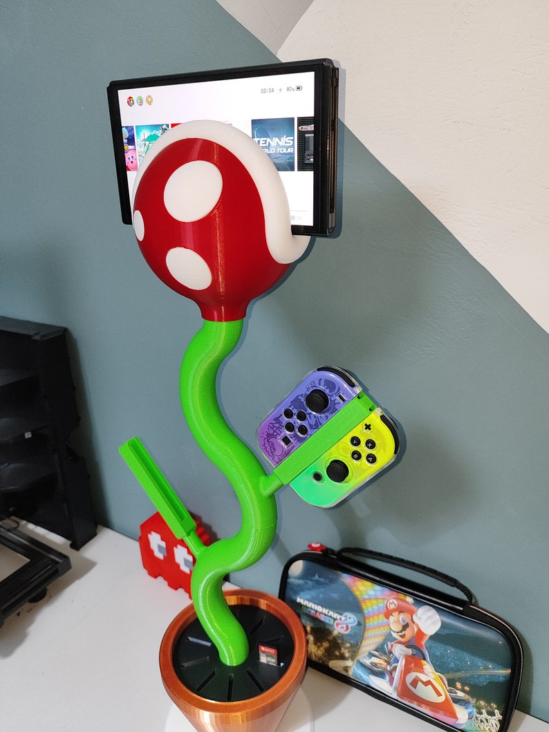 Nintendo Switch Piranha Plant laadstationstandaard voor OLED en klassieke versie van Switch in 3 verschillende versies, lamp, mini en klassiek afbeelding 2