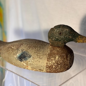Primitive Wooden Mallard Drake Decoy – Vintage Hand-Carved Duck Decoy – Folk Art Hunting Decor image 4