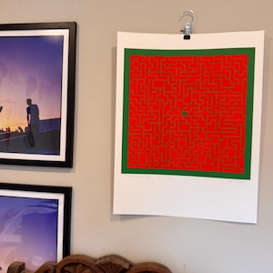 Gerard Truilbroek Signed Artist Proof Serigraph | Geometric Labyrinth Op Art Print | Dutch Constructivist Screenprint | 1988
