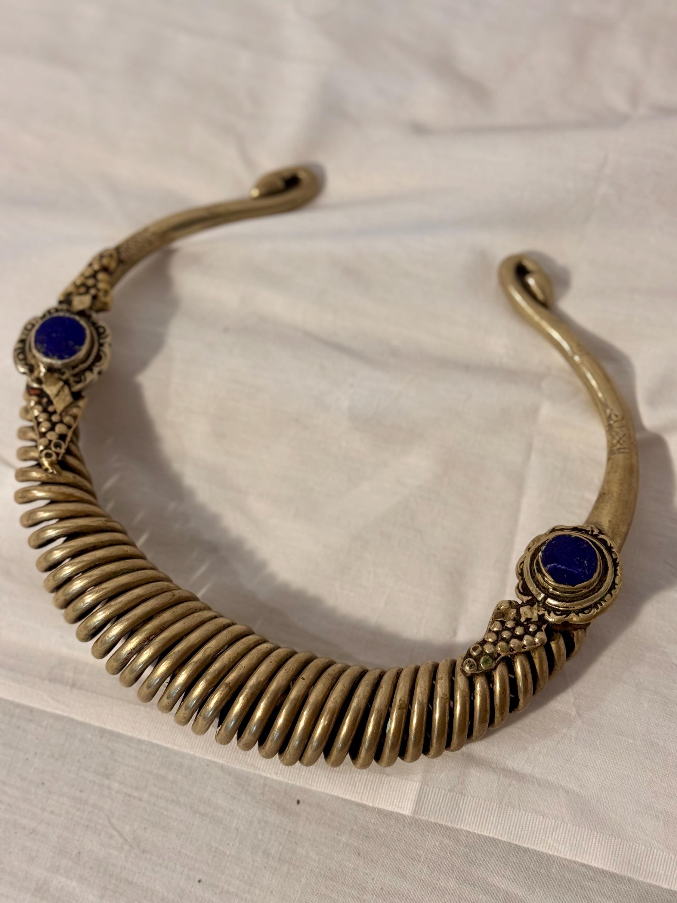 Vintage Kalash Spiral Choker – Tribal Statement Collar Necklace With ...