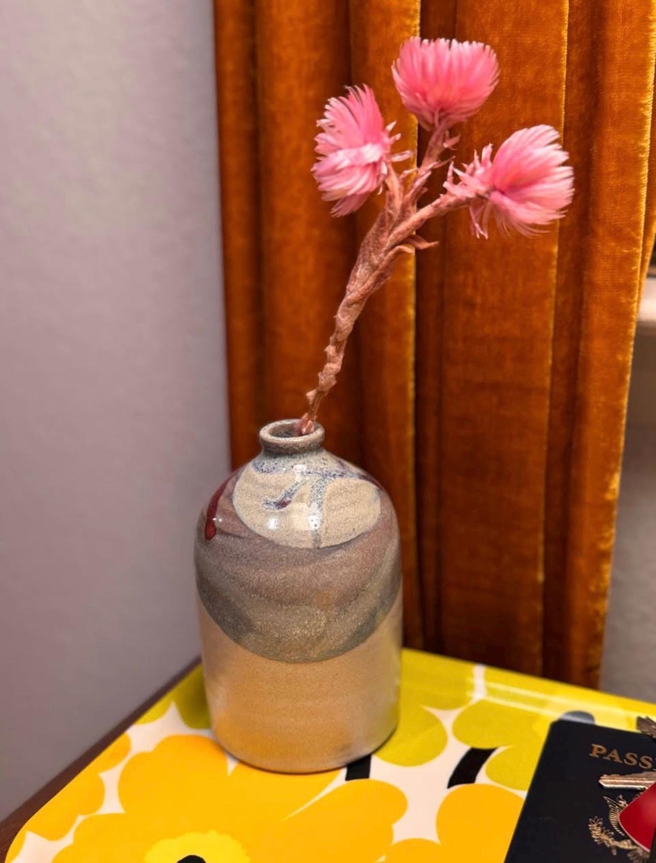 Mid-century Modern Stoneware Flower Vase, Elegant MCM Decor - Etsy