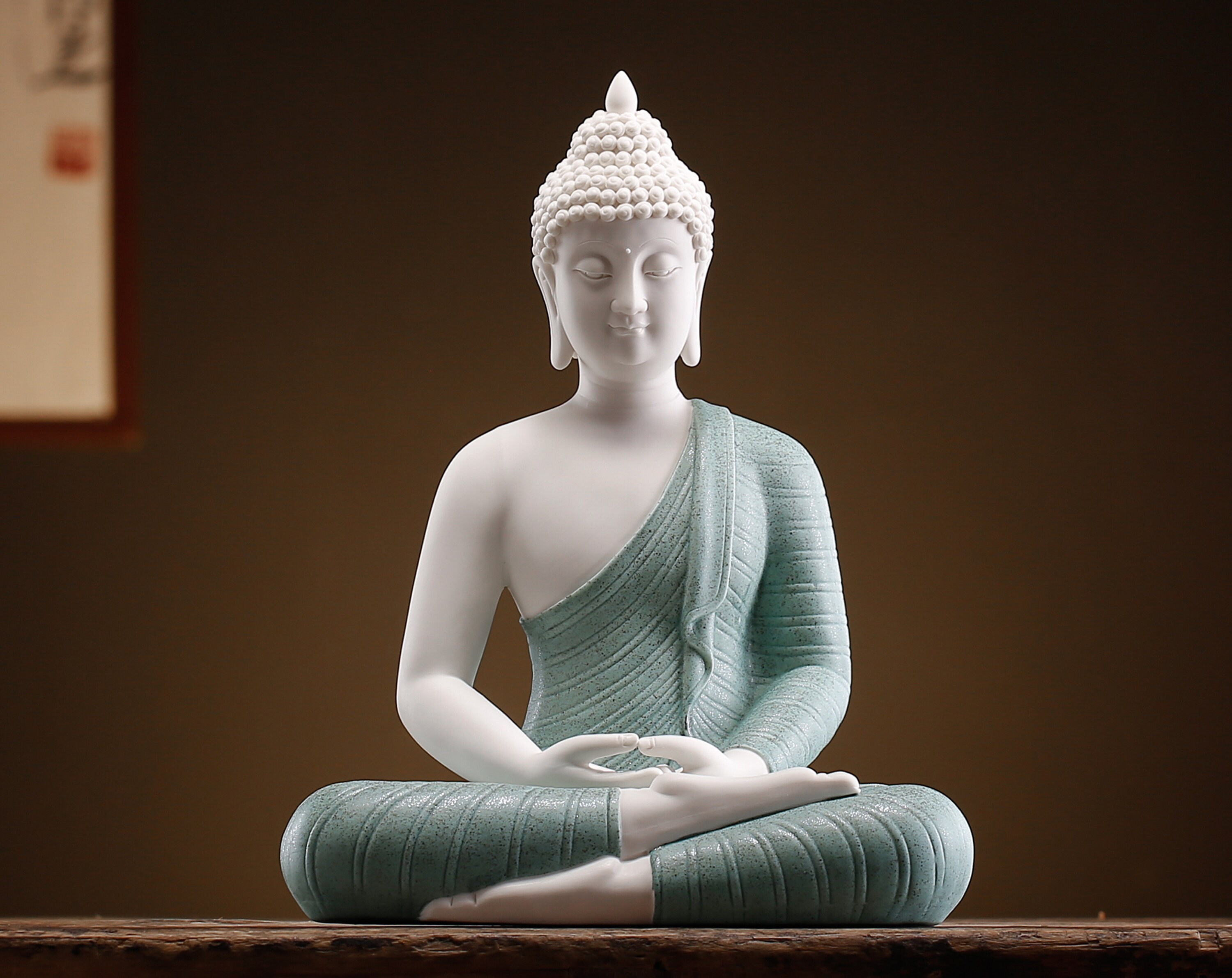 12 Inch Ceramic Buddha Statue Sitting Buddha Meditating Seated