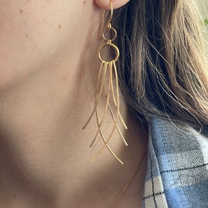 Handmade earrings , Gold plated copper