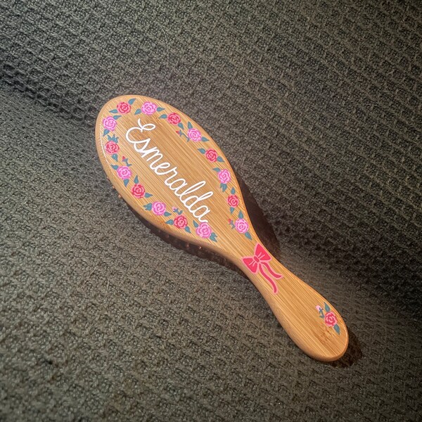 Personalized Hand Painted Hair Brush Etsy