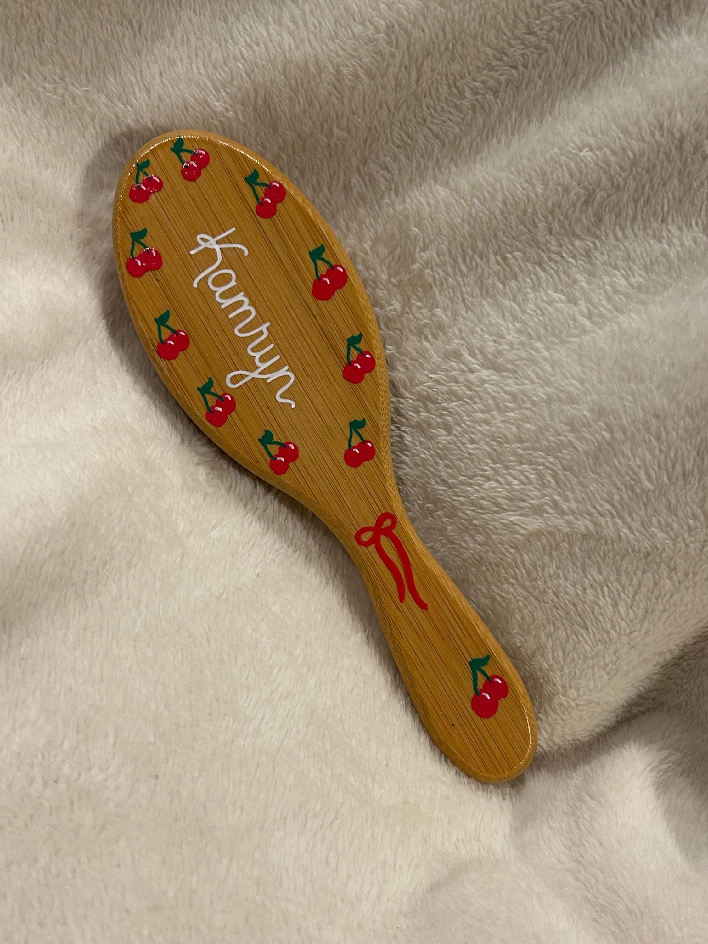 Cherry Hand-painted Custom Hair Brush | Bridesmaid Proposal  display picture 3