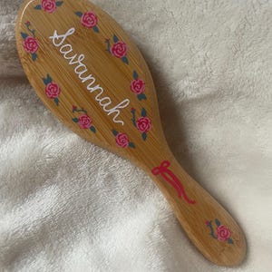 Custom Hand-painted Hair Brush | Bridesmaid Proposal | Coquette Aesthetic | Hand-painted brushes | Personalized Keepsake