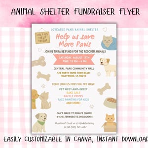 Djurhemsflyer: Adoptions- och insamlingsevenemang, utskrivbar (digital nedladdning)