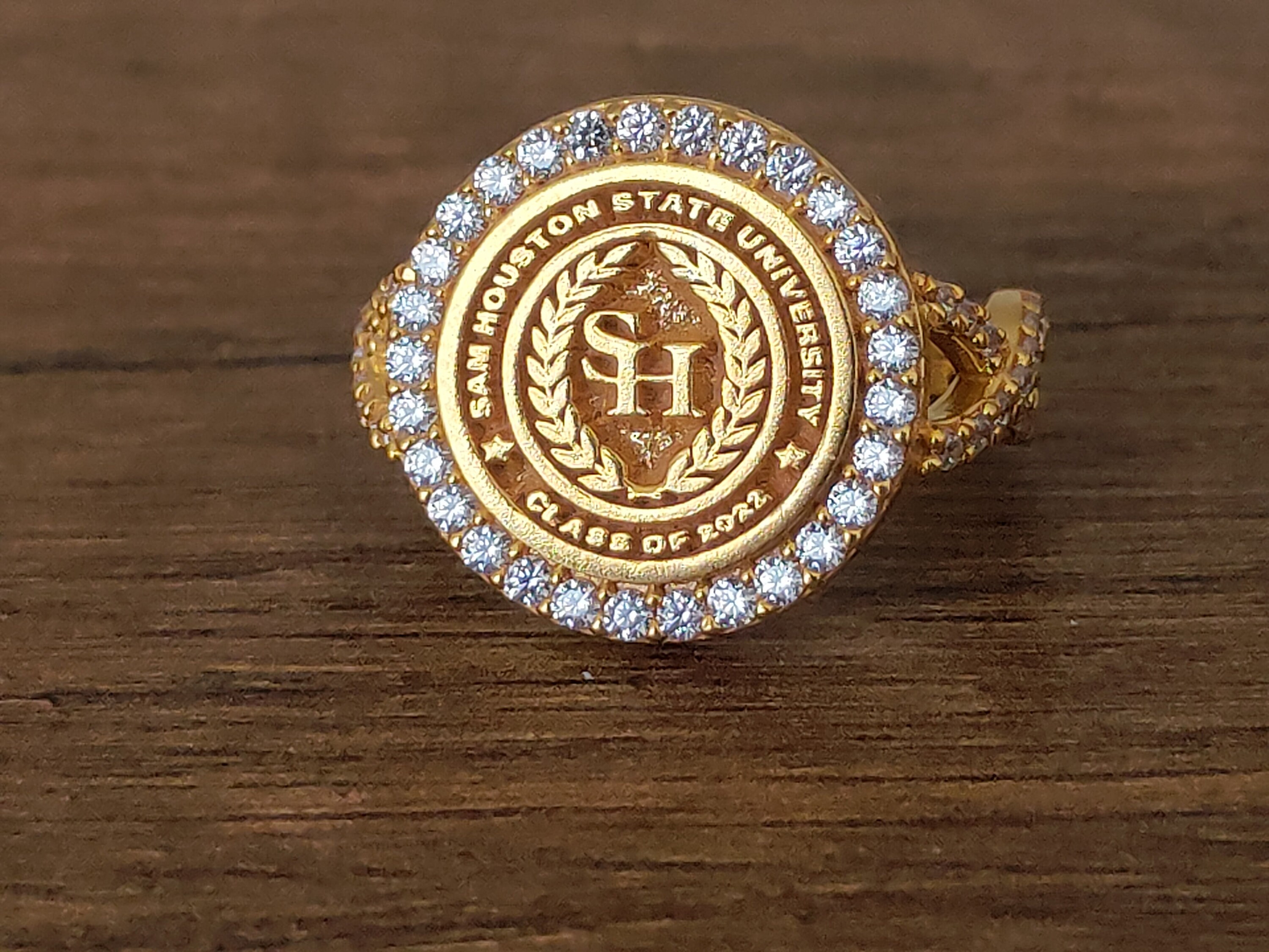 University Graduation Ring,Ring with Elegant Stones,Family Crest Women Ring,Ring  Christmas,Halloween Ring,Sam Houston Ring