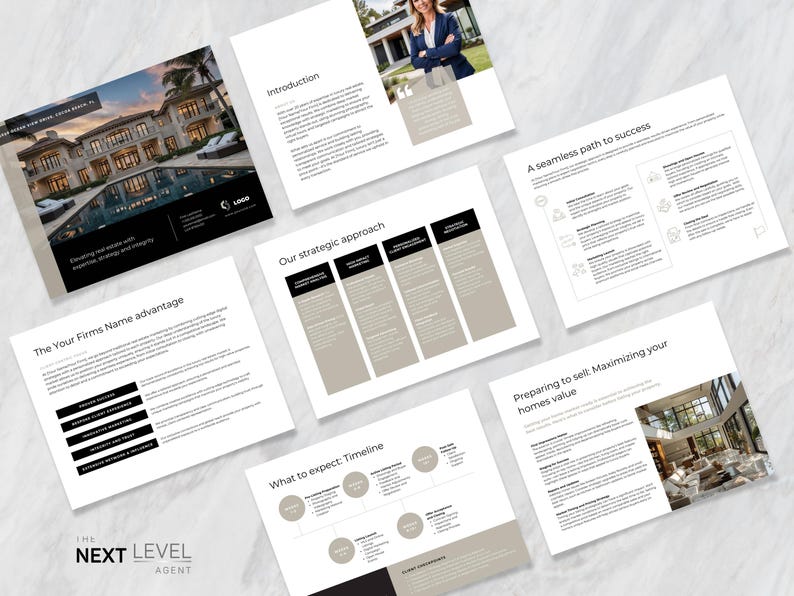Listing presentation template (Canva) seller guide & CMA pages | US Letter