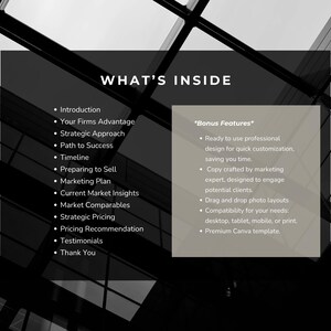 Listing presentation template (Canva) seller guide & CMA pages | US Letter