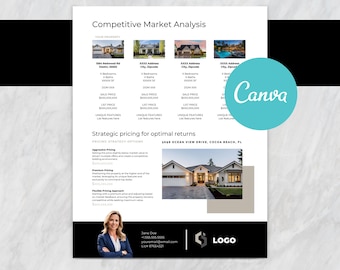 Real Estate CMA Template Canva | Realtor Listing Presentation (Editable PDF)