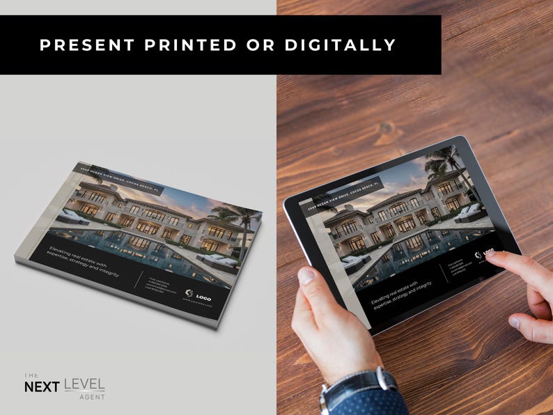 Listing presentation template (Canva) seller guide & CMA pages | US Letter