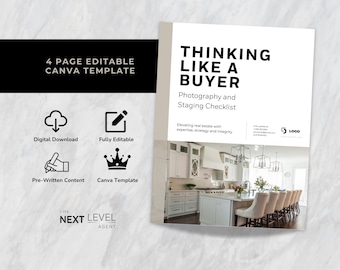 Real Estate Staging & Photography Checklist | Listing Prep Worksheet for Agents and Home Sellers