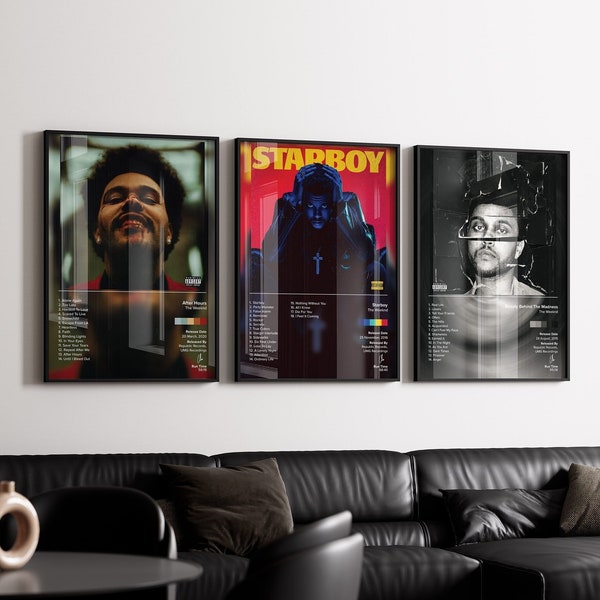 THE WEEKND BUNDLE Set Of 3 | Album Poster | Minimalistic | After Hours | Starboy | Beauty Behind Madness |
