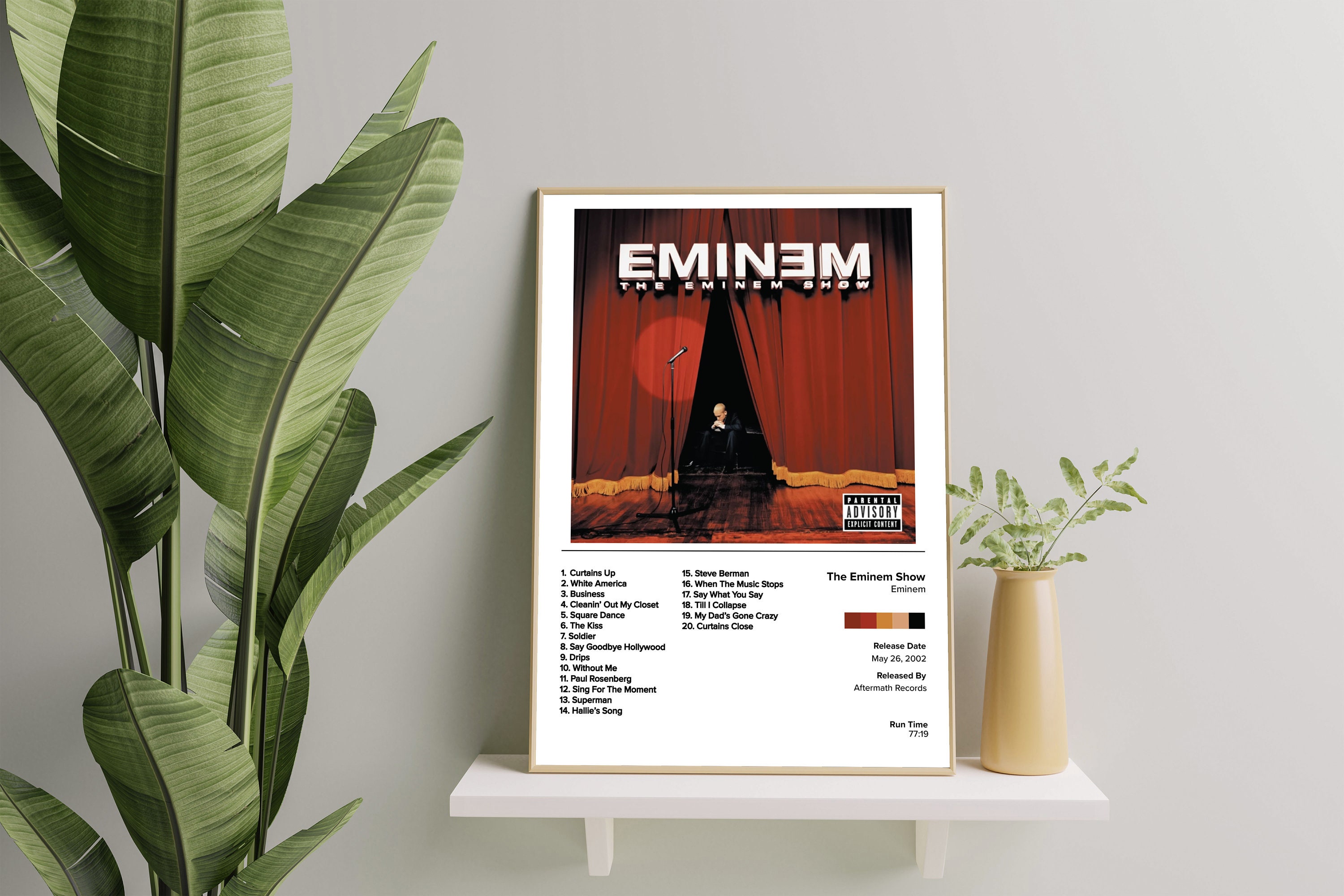 Eminem the Marshall Mathers LP Framed Double Album White Mat and Black  Frame. 17.5 X 34.5 