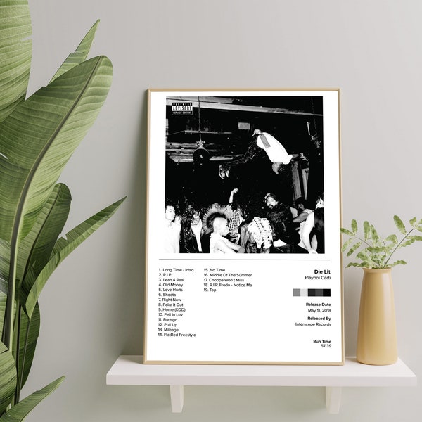 PLAYBOI CARTI Die Lit | Albumposter | Minimalistisch