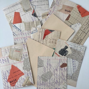 Spersonalizowana kartka. Vintage karta kolaż. Pismo. Maszyna do pisania. Kolaż. Kolaż papierowy. Karta vintage.