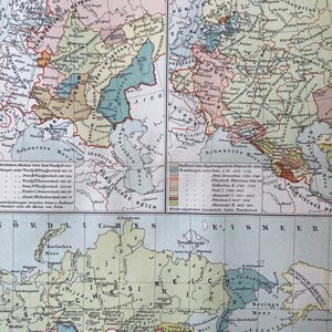 Rusland. Kaart. Kaart. Geografie. Antieke litho. Origineel. Wijnoogst. gekleurde print. Zelden. Oude print. 1907.