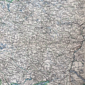 Rusland. Kaart. Kaart. Geografie. Antieke litho. Origineel. Vintage. gekleurde afdruk. Zelden. Oude druk. 1907.