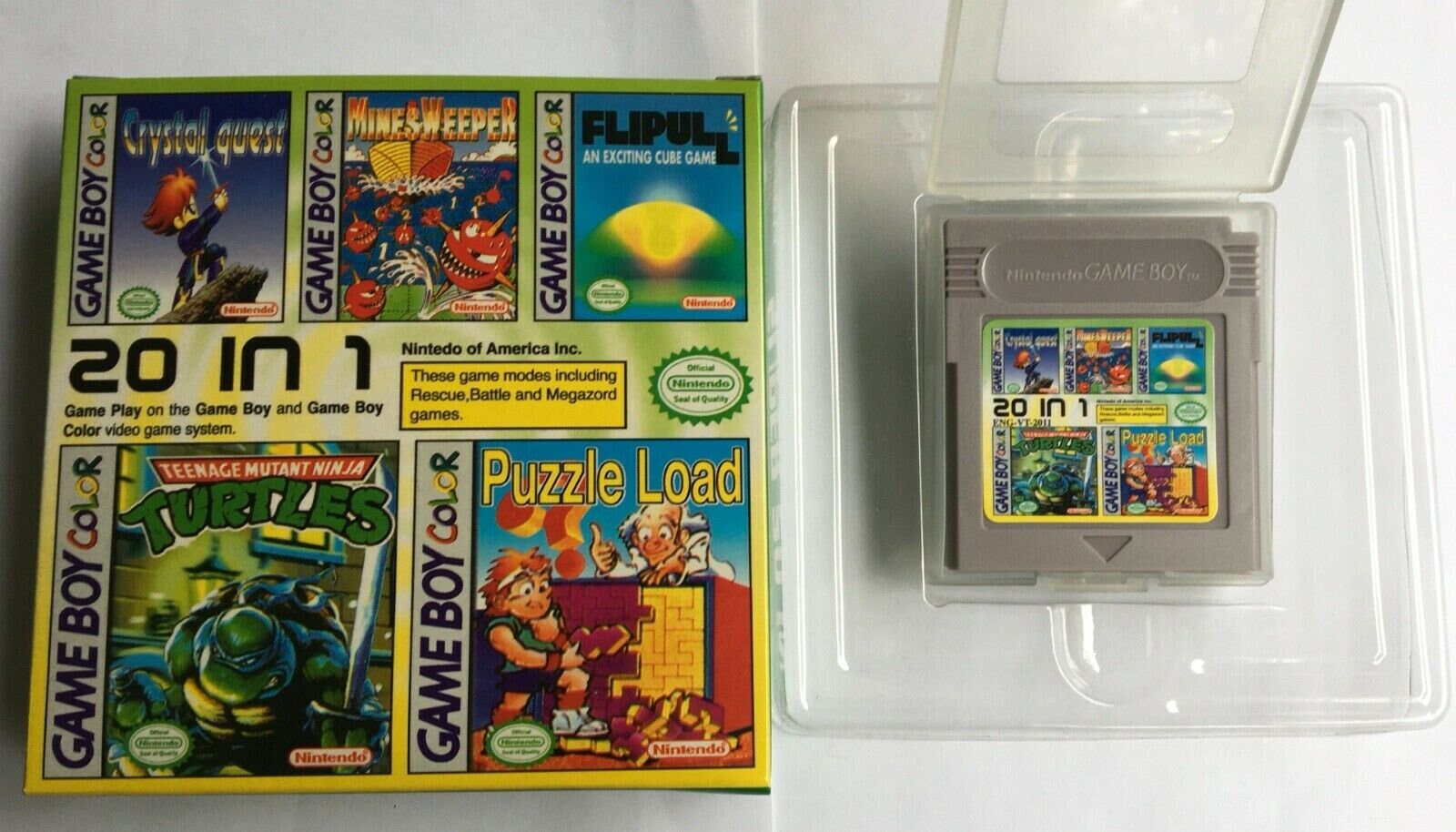 20 Colors Used Retrofit Nintendo Game Boy Color GBC Console + Game Cartridge