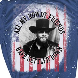 DIGITAL DOWNLOAD Hank Jr All My Rowdy Friends Have Settled Down Design PNG for Cricut, Silhouette, htv, Sublimation