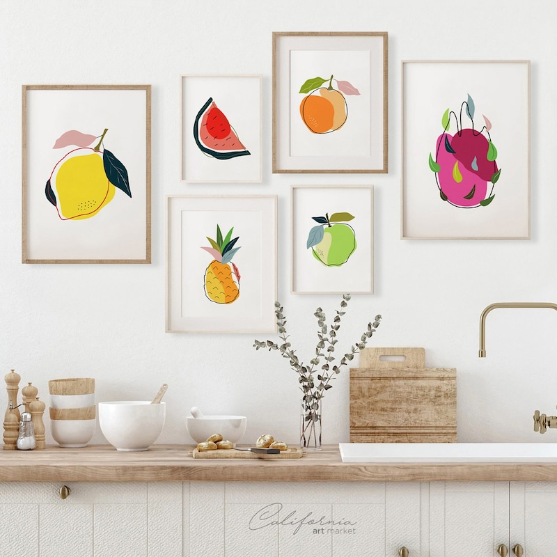 kitchen gallery wall set of 600, kitchen wall art,... Kitchen Wall Art - Etsy