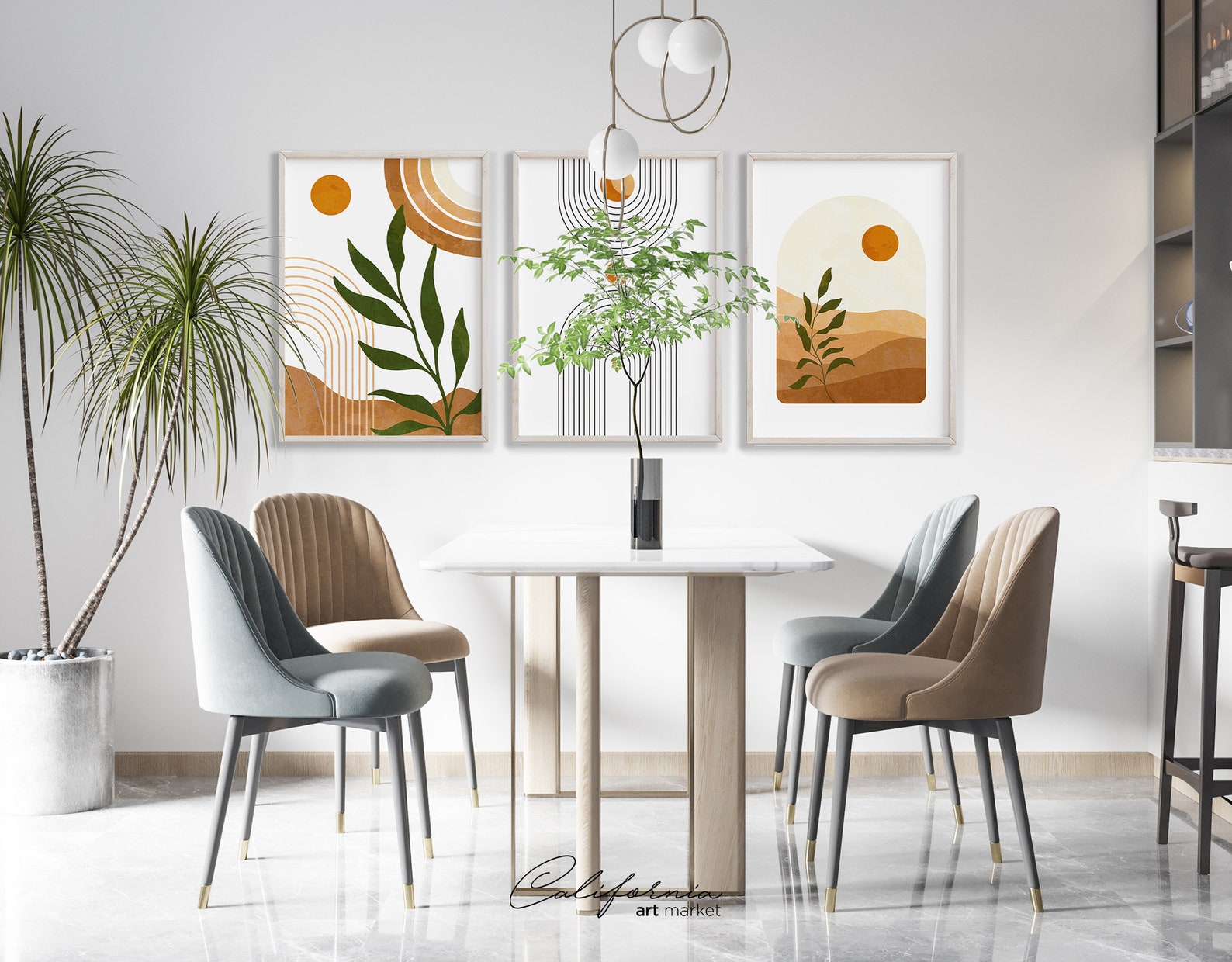 Boho Art Set Abstract Art Set of 3 Gallery Wall Bundle Set - Etsy