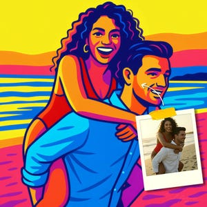 Custom Pop Art Portrait: Personalized Colorful Artwork (Digital Gift)