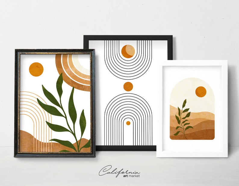 Boho Art Set Abstract Art Set of 3 Gallery Wall Bundle Set - Etsy