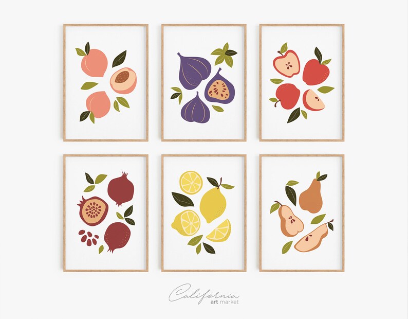 Kitchen Wall Art Set of 6 Kitchen Decor Wall Art Dining Room Etsy Australia