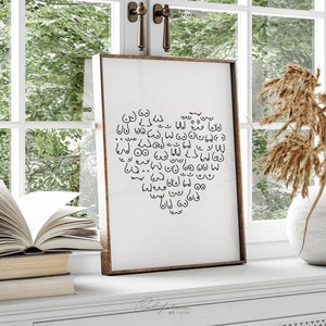Funny Breast Heart Art Print: Body Positive Bathroom Decor (Digital Download)