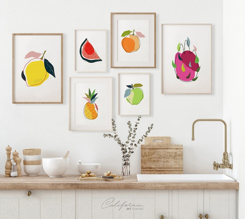 Kitchen Wall Art Set of 6 Kitchen Decor Wall Art Dining Room - Etsy