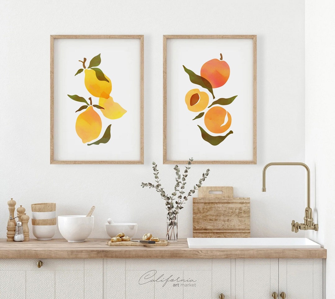 Kitchen Decor, Kitchen Prints, Kitchen Wall Art Set of 2, Dining Room ...