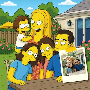 Custom Simpsons Style Portrait from Photo | Yellow Cartoon Character Drawing | Funny Digital Gift for Couples, Family, Friends or Pets